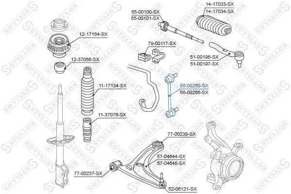 Handler.Part Rod/strut, stabiliser Stellox 5600265SX 2