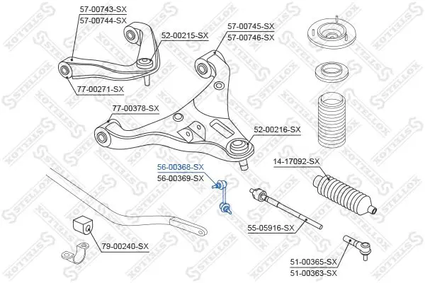 Handler.Part Rod/strut, stabiliser Stellox 5600368SX 2