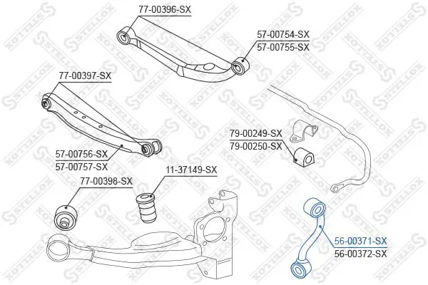 Handler.Part Rod/strut, stabiliser Stellox 5600371SX 1