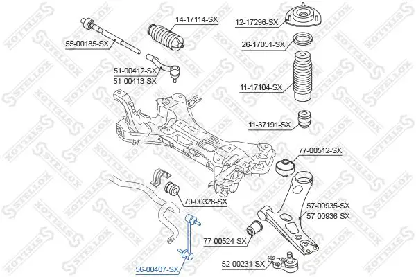 Handler.Part Rod/strut, stabiliser Stellox 5600407SX 2