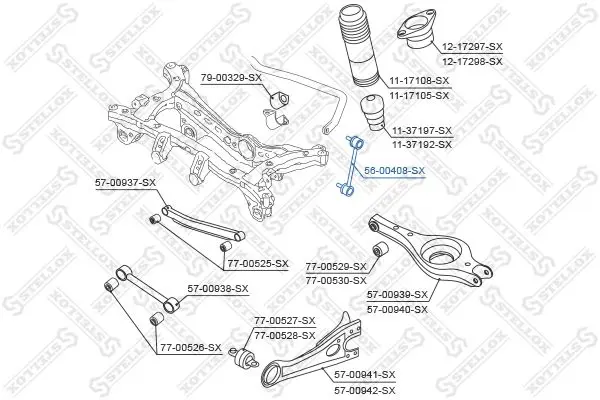 Handler.Part Rod/strut, stabiliser Stellox 5600408SX 1