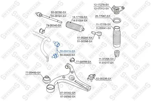 Handler.Part Rod/strut, stabiliser Stellox 5600419SX 2