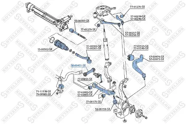 Handler.Part Rod/strut, stabiliser Stellox 5600451SX 2