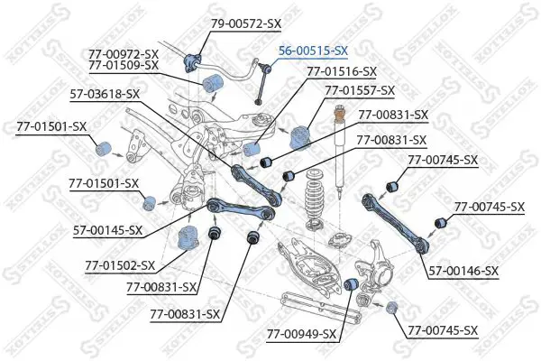 Handler.Part Rod/strut, stabiliser Stellox 5600515SX 1