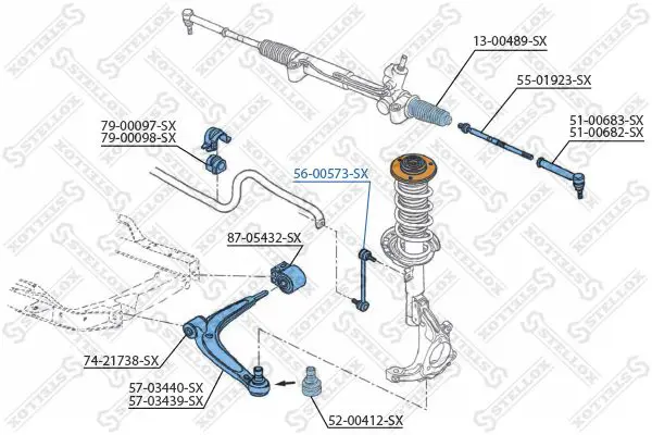 Handler.Part Rod/strut, stabiliser Stellox 5600573SX 2