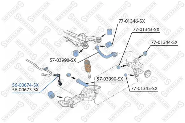 Handler.Part Rod/strut, stabiliser Stellox 5600674SX 2