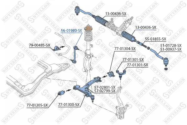 Handler.Part Rod/strut, stabiliser Stellox 5601980SX 2