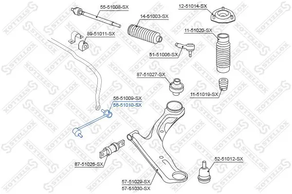 Handler.Part Rod/strut, stabiliser Stellox 5651010SX 2