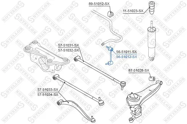 Handler.Part Rod/strut, stabiliser Stellox 5651012SX 1