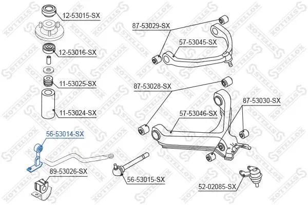 Handler.Part Rod/strut, stabiliser Stellox 5653014SX 1