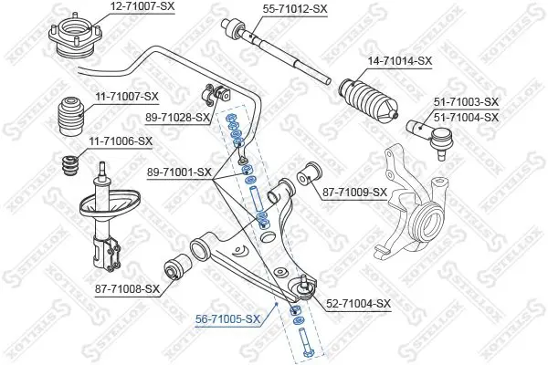 Handler.Part Rod/strut, stabiliser Stellox 5671005SX 2