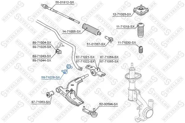 Handler.Part Rod/strut, stabiliser Stellox 5671028SX 2