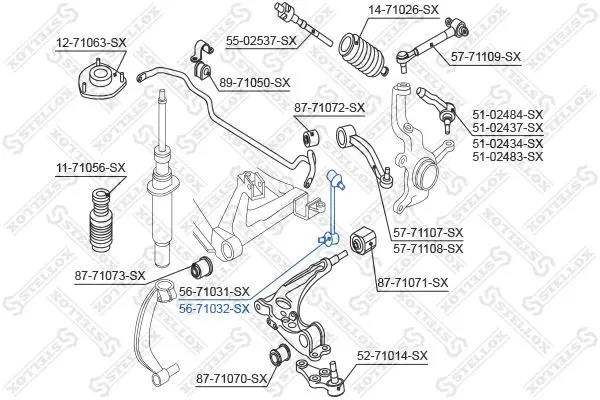 Handler.Part Rod/strut, stabiliser Stellox 5671032SX 2