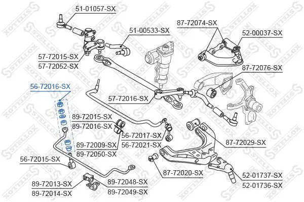 Handler.Part Stabiliser mounting Stellox 5672016SX 1