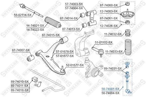 Handler.Part Rod/strut, stabiliser Stellox 5674001SX 2