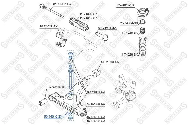 Handler.Part Rod/strut, stabiliser Stellox 5674016SX 2