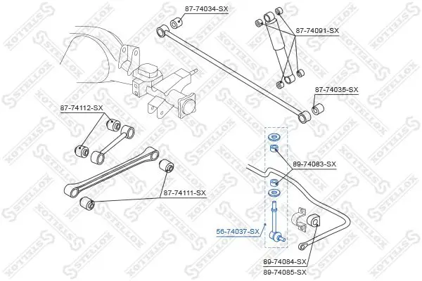 Handler.Part Rod/strut, stabiliser Stellox 5674037SX 2