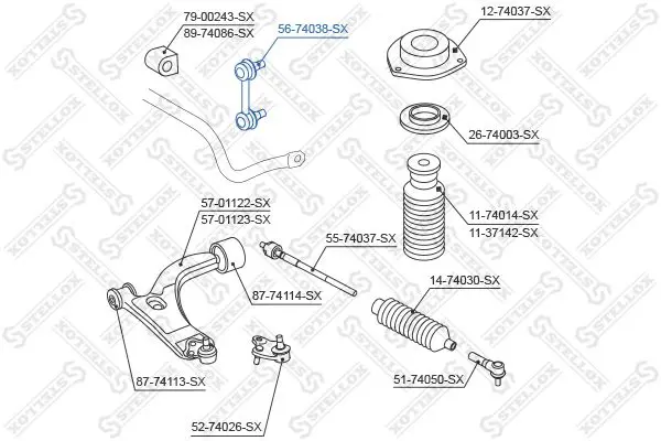 Handler.Part Rod/strut, stabiliser Stellox 5674038SX 2