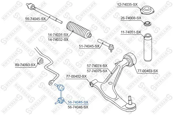 Handler.Part Rod/strut, stabiliser Stellox 5674045SX 2