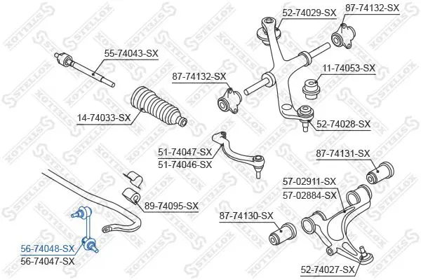 Handler.Part Rod/strut, stabiliser Stellox 5674048SX 1