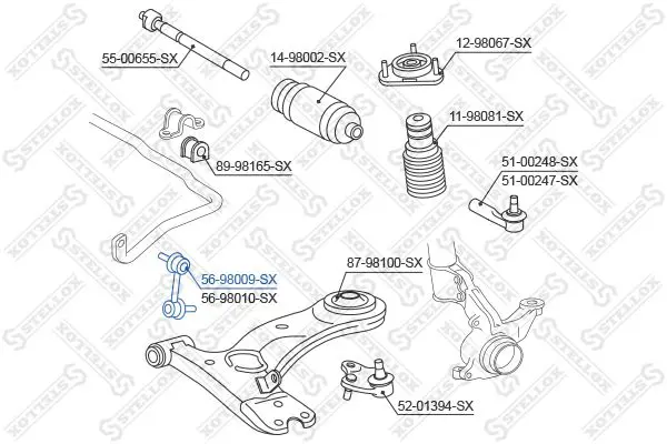 Handler.Part Rod/strut, stabiliser Stellox 5698009SX 2