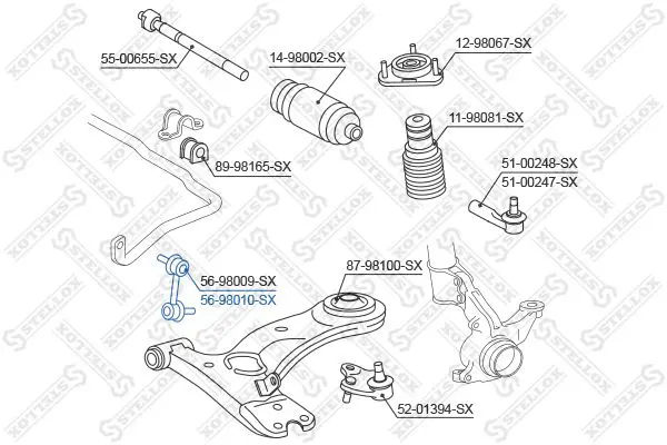 Handler.Part Rod/strut, stabiliser Stellox 5698010SX 2