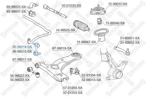 Handler.Part Rod/strut, stabiliser Stellox 5698014SX 2