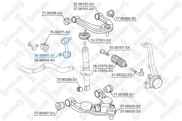 Handler.Part Rod/strut, stabiliser Stellox 5698045SX 2