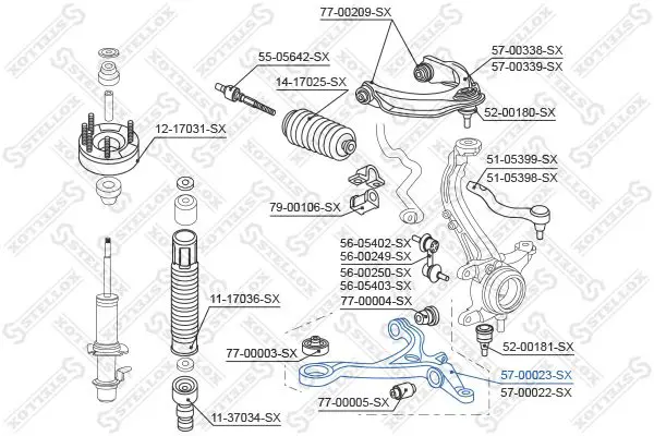 Handler.Part Track control arm Stellox 5700023SX 1