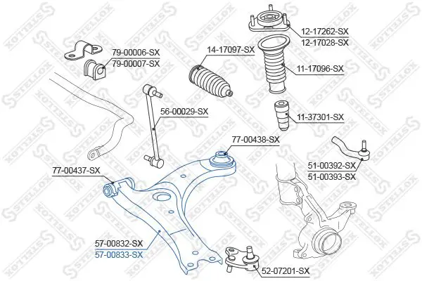 Handler.Part Track control arm Stellox 5700833SX 1