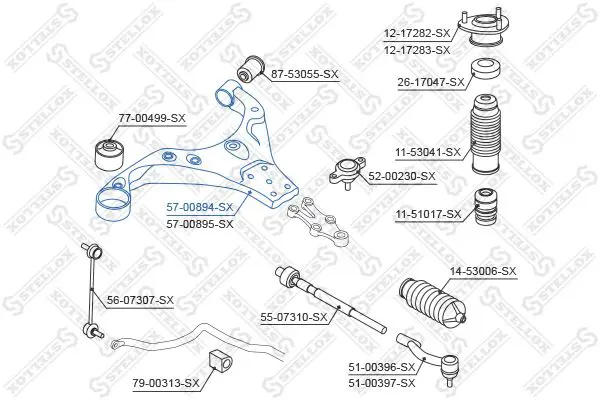 Handler.Part Track control arm Stellox 5700894SX 1