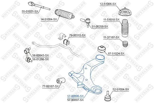 Handler.Part Track control arm Stellox 5700896SX 2