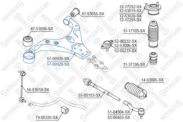 Handler.Part Track control arm Stellox 5700929SX 1