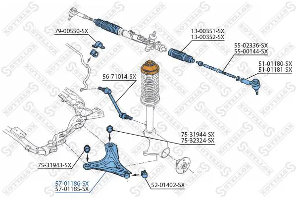 Handler.Part Track control arm Stellox 5701186SX 2