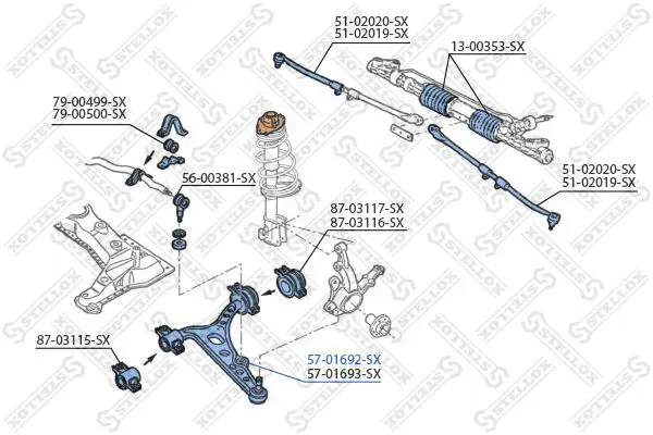 Handler.Part Track control arm Stellox 5701692SX 2