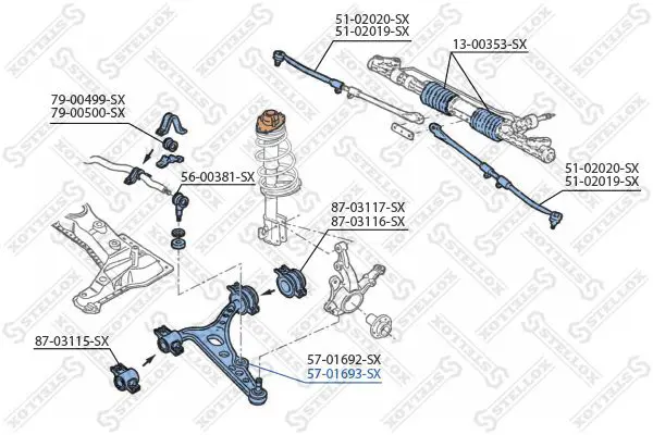 Handler.Part Track control arm Stellox 5701693SX 2