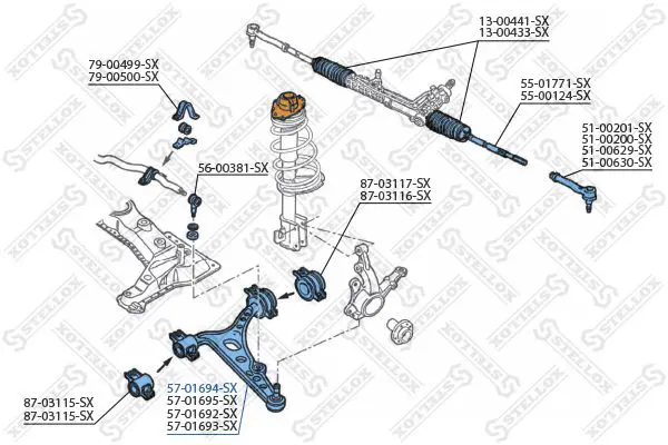 Handler.Part Track control arm Stellox 5701694SX 2