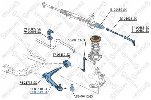 Handler.Part Track control arm Stellox 5703439SX 2