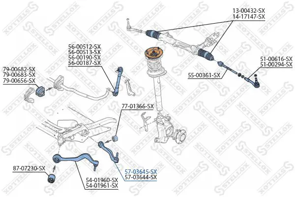 Handler.Part Track control arm Stellox 5703645SX 1