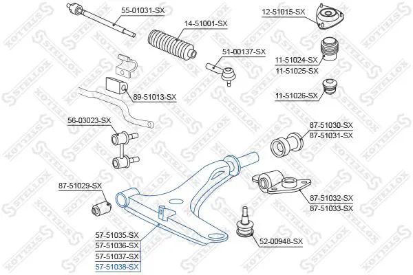 Handler.Part Track control arm Stellox 5751038SX 1