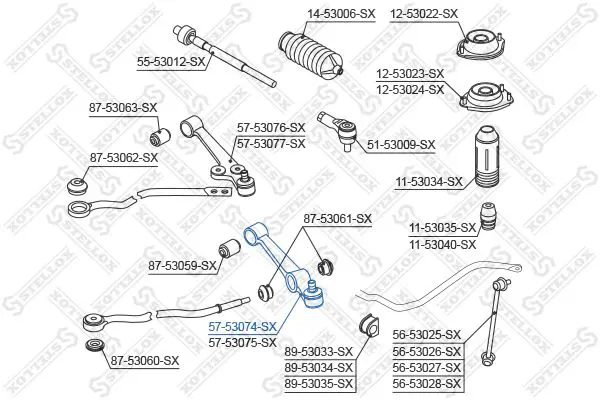 Handler.Part Track control arm Stellox 5753074SX 1