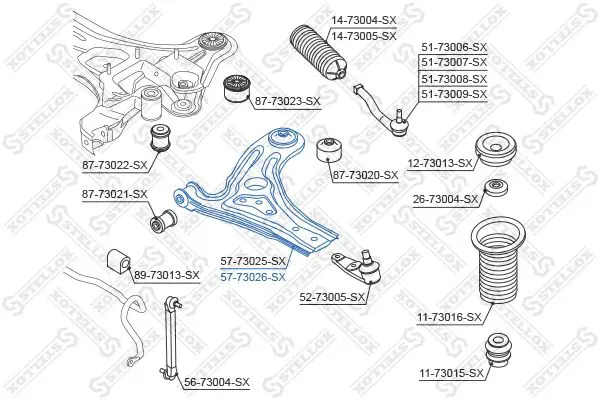 Handler.Part Track control arm Stellox 5773026SX 1