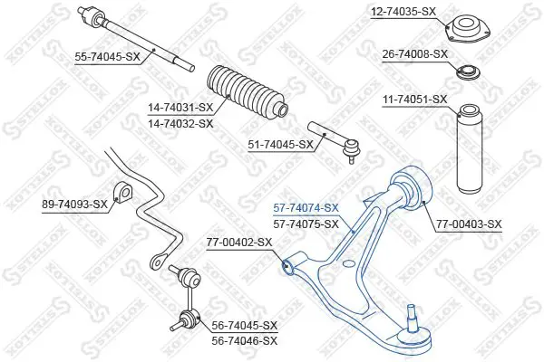 Handler.Part Track control arm Stellox 5774074SX 2