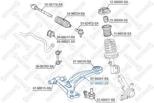 Handler.Part Track control arm Stellox 5798002SX 1