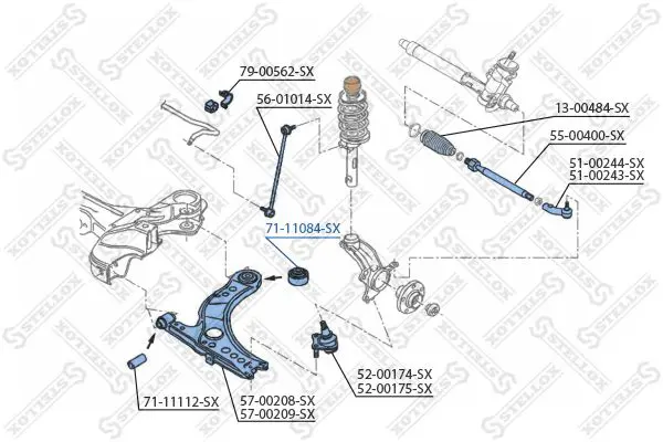 Handler.Part Control arm-/trailing arm bush Stellox 7111084SX 2