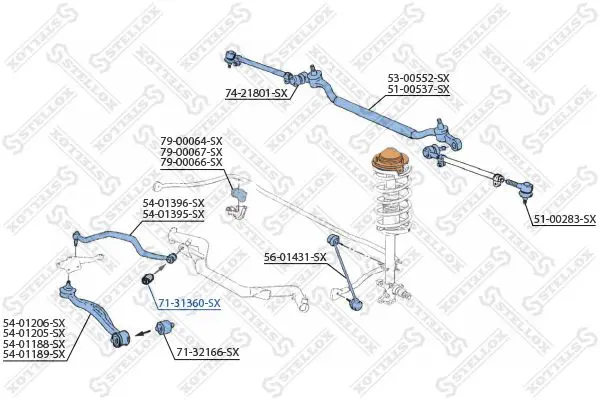 Handler.Part Control arm-/trailing arm bush Stellox 7131360SX 2