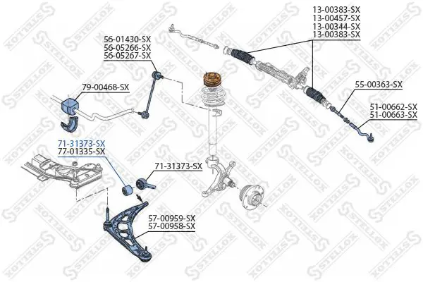 Handler.Part Control arm-/trailing arm bush Stellox 7131373SX 2