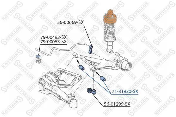 Handler.Part Control arm-/trailing arm bush Stellox 7131930SX 2