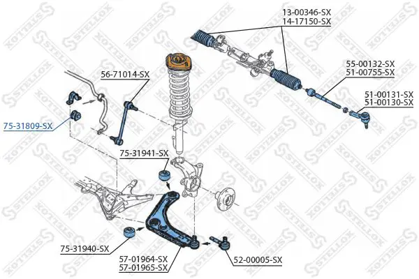 Handler.Part Stabiliser mounting Stellox 7531809SX 1