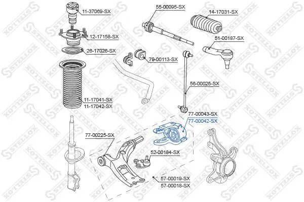 Handler.Part Control arm-/trailing arm bush Stellox 7700042SX 2